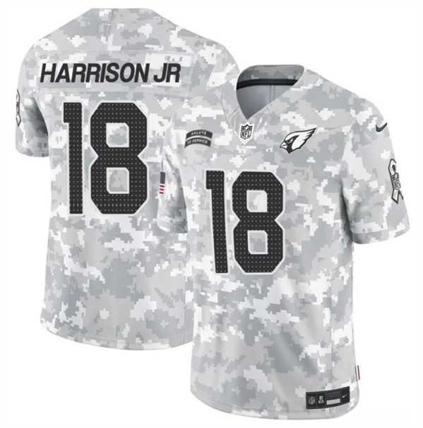 Men%27s Arizona Cardinals #18 Marvin Harrison Jr. 2024 F.U.S.E. Arctic Camo Salute to Service Limited Stitched Jersey Dzhi->arizona cardinals->NFL Jersey